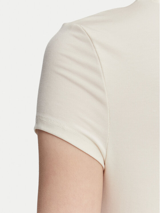 Guess Guess Tricou V6YI24 K4787 Bej deschis Slim Fit