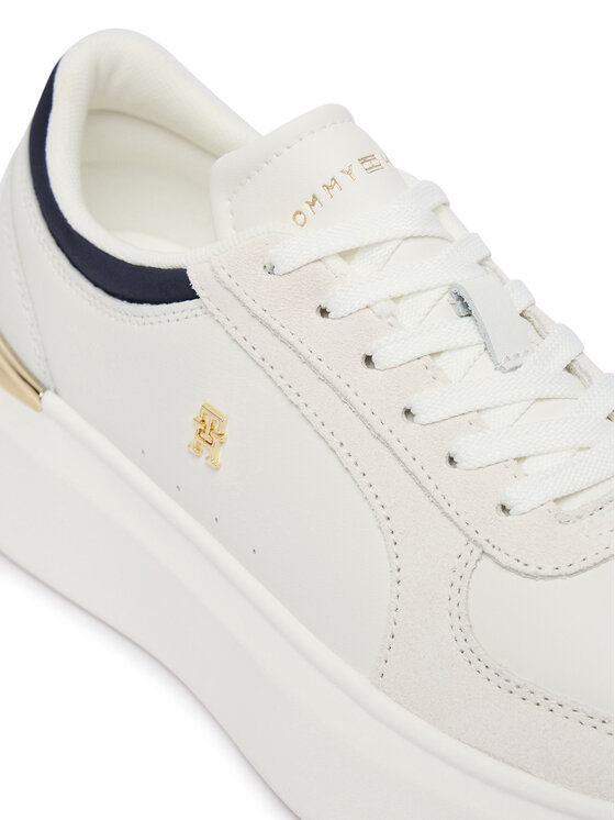 Tommy Hilfiger Tommy Hilfiger Laisvalaikio batai Th Satin Platform Sneaker FW0FW09307 Écru