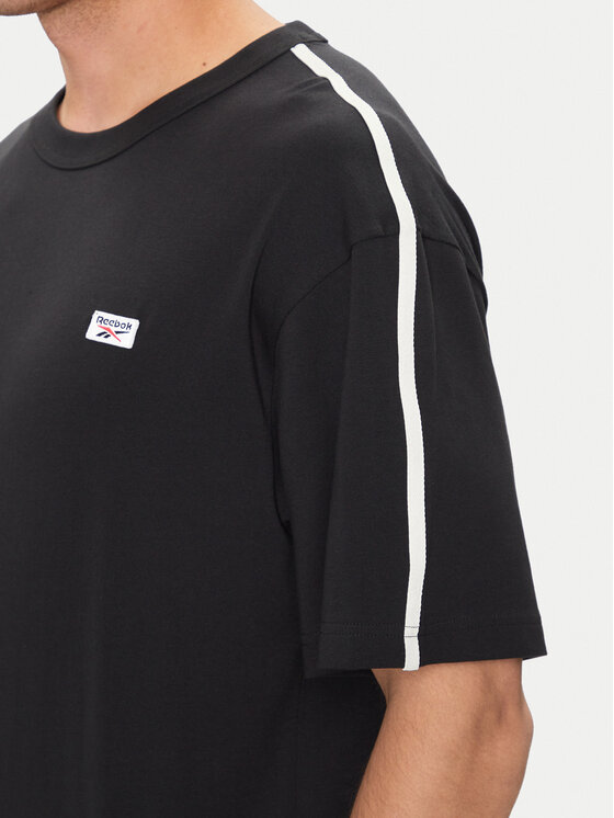 Reebok Reebok Tričko Cl Court Sport Ss Tape Tee 100202807 Čierna Regular Fit