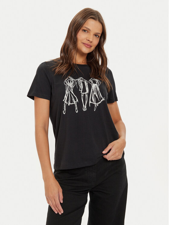 Vero Moda Tričko Romy 10320297 Čierna Regular Fit