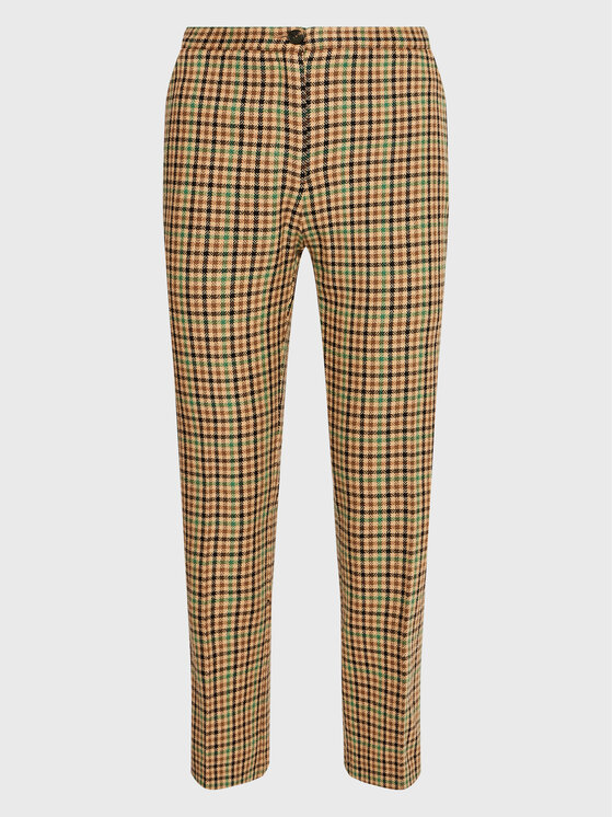 PINKO Pinko Medžiaginės kelnės Gaio 1G1835 A07Q Smėlio Slim Fit
