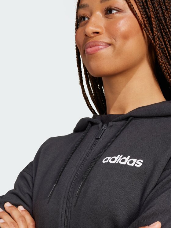 adidas adidas Bluza Essentials Linear Full-Zip Czarny Regular Fit