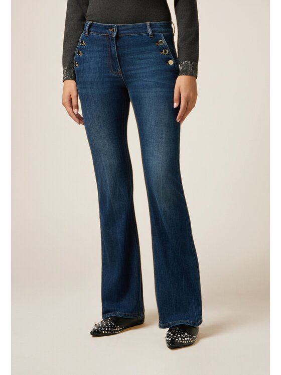 Oltre Oltre Jeans P410R008682N024 Blu Flare Fit