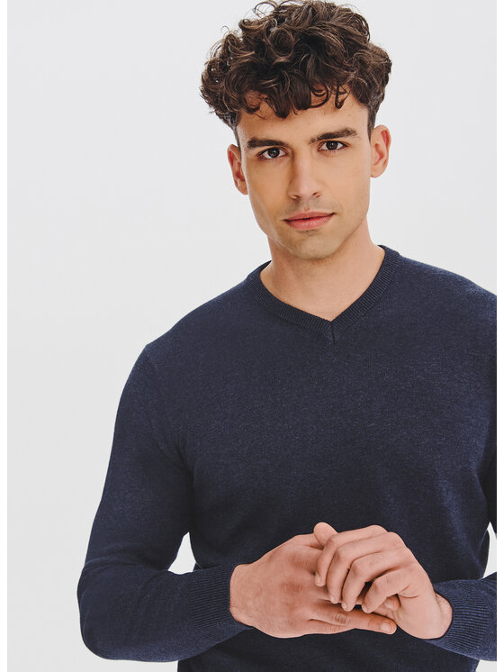 Pako Lorente Pako Lorente Sweter P25WB-2X-027 Granatowy Classic Fit