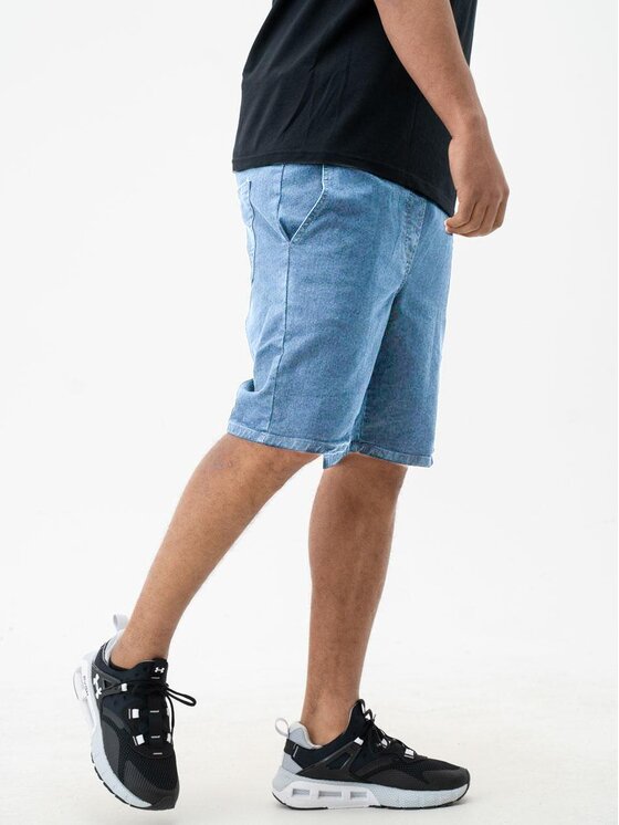 Jigga Wear Jigga Wear Szorty jeansowe Korona regulowane sznurki 132370 Niebieski Regular Fit