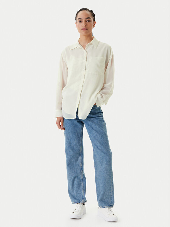 Calvin Klein Calvin Klein Koszula LV044B902G Écru Regular Fit