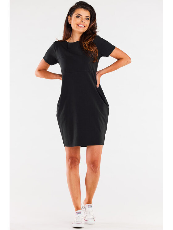 Infinite You Infinite You Sukienka letnia M291 Czarny Basic Fit