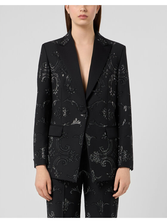 PHILIPP PLEIN PHILIPP PLEIN Marynarka 31270 Czarny Loose Fit