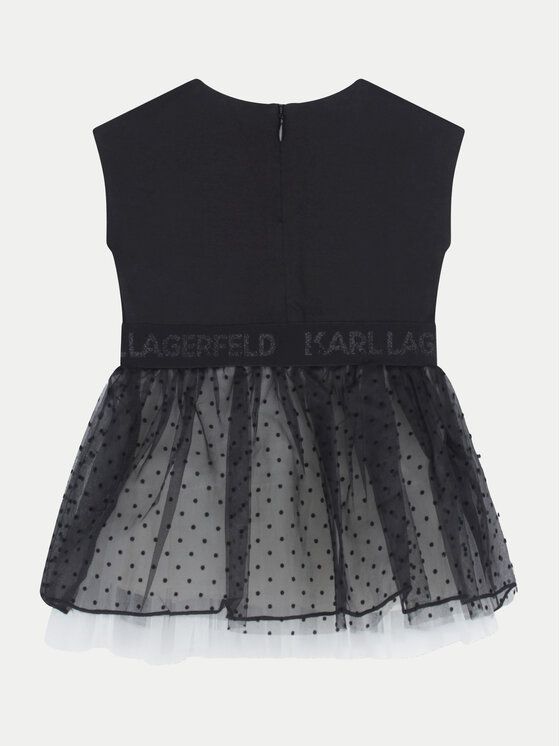 Karl Lagerfeld Kids Karl Lagerfeld Kids Sukienka codzienna Z30278 M Czarny Regular Fit