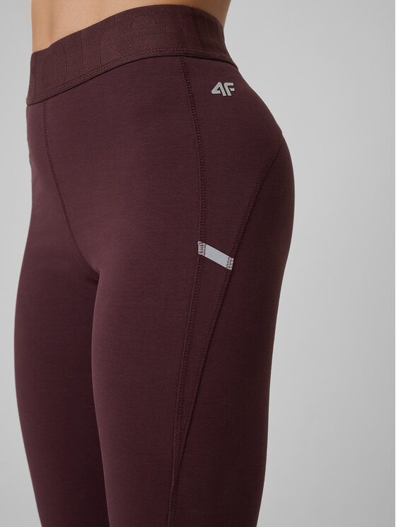 4F 4F Legginsy COZY Brązowy ciemny Slim Fit