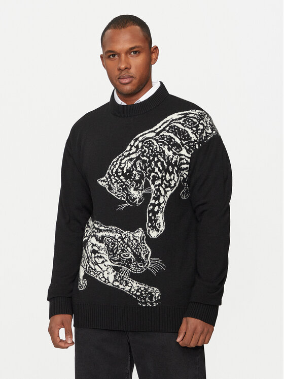 Just Cavalli Sveter 77OAFM40 Čierna Regular Fit