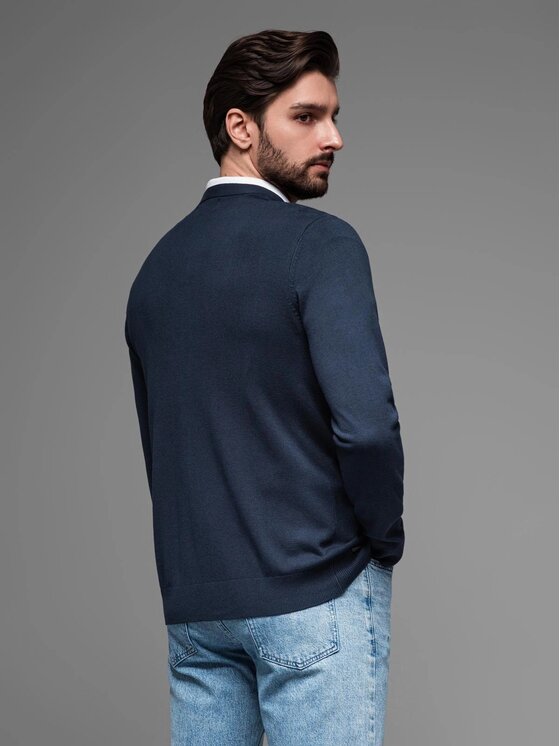 Ombre Ombre Kardigan OM-SWCD-0126 Granatowy Regular Fit