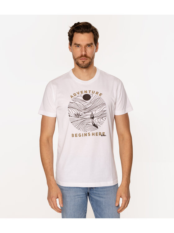 Lee Cooper Lee Cooper T-Shirt ADVENTURE 1145 Biały Regular Fit