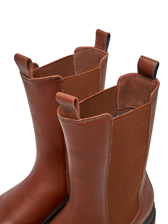 Tommy Hilfiger Tommy Hilfiger Μποτάκια με λάστιχο Monochromatic Chelsea Boot FW0FW06730 Καφέ