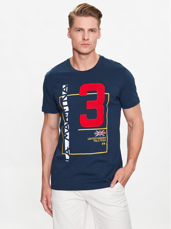 La Martina T shirt VMR315 JS206 Bleu marine Regular Fit Modivo