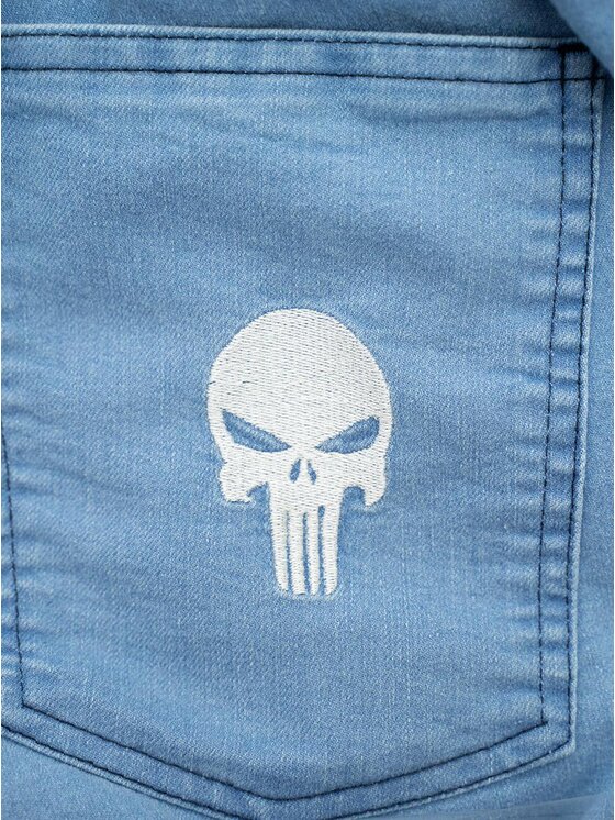 Marvel Marvel Szorty jeansowe Punisher czaszka paniszer 132368 Niebieski jasny Regular Fit