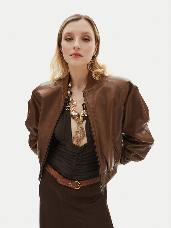 Serge Pariente Serge Pariente Lederjacke Gaia Braun Regular Fit