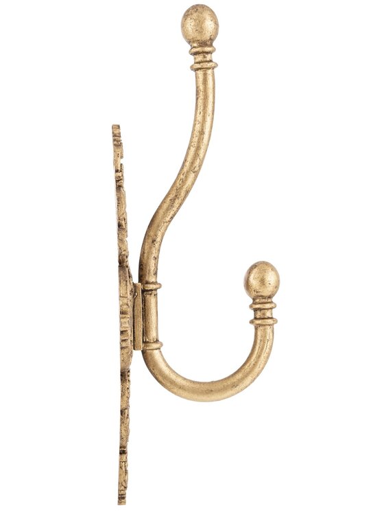 MIAhome MIAhome Wieszak ścienny metalowy 16x8x5 cm GANSO pojedynczy Złoty