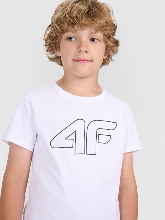 4F 4F T-shirt 4FJWMM00TTSHM2331 Bianco Regular Fit