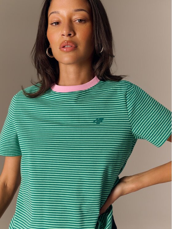 4F 4F T-Shirt 4FRSS26TTSHF3702-41S Zielony Regular Fit