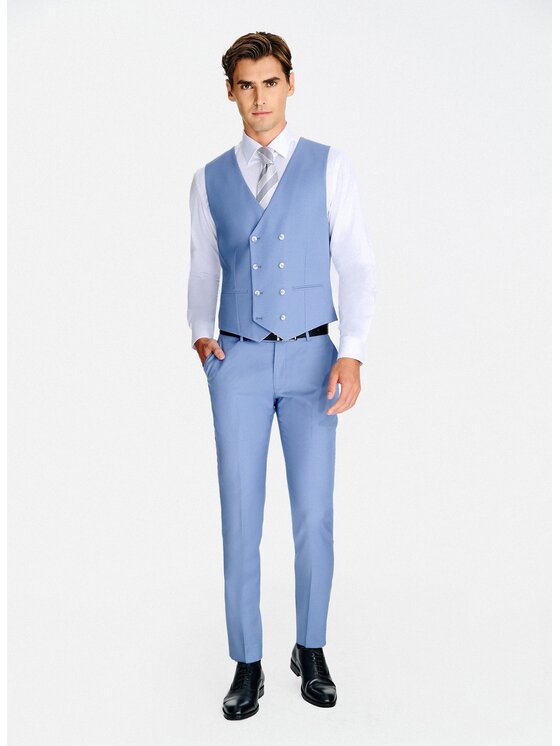 Pako Lorente Pako Lorente Kamizelka garniturowa P26SP-8G-003 Niebieski Slim Fit