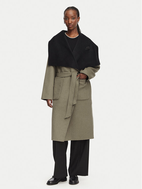 KARL LAGERFELD KARL LAGERFELD Vilnonis paltas B3W15030 Ruda Relaxed Fit