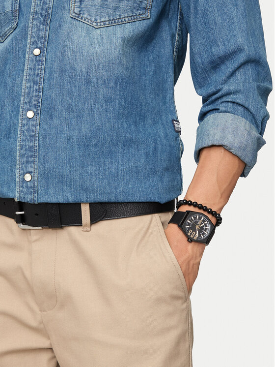 Diesel Diesel Set orologio e braccialetto Double Scraper DZ2210SET Nero