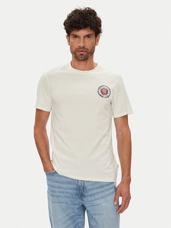 Guess Jeans Tričko M5YI04 K8HM0 Écru Regular Fit