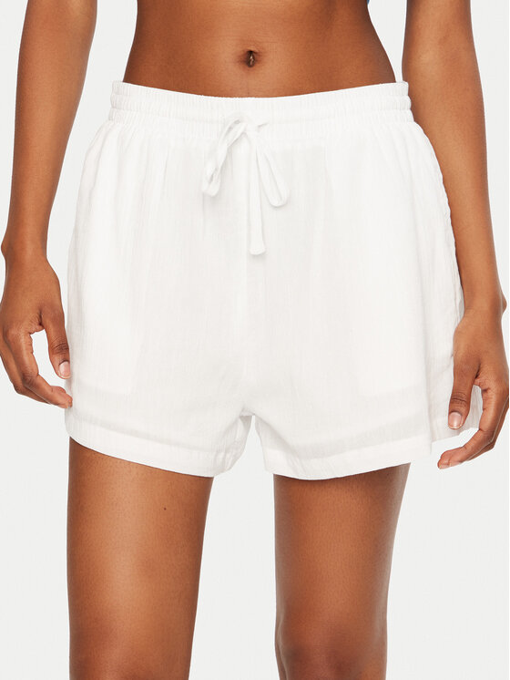 Seafolly Seafolly Pantalon scurți din material Crinkle 55429-SH Alb Regular Fit