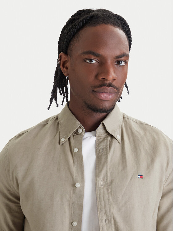 Tommy Hilfiger Tommy Hilfiger Koszula MW0MW42450 Beżowy Regular Fit