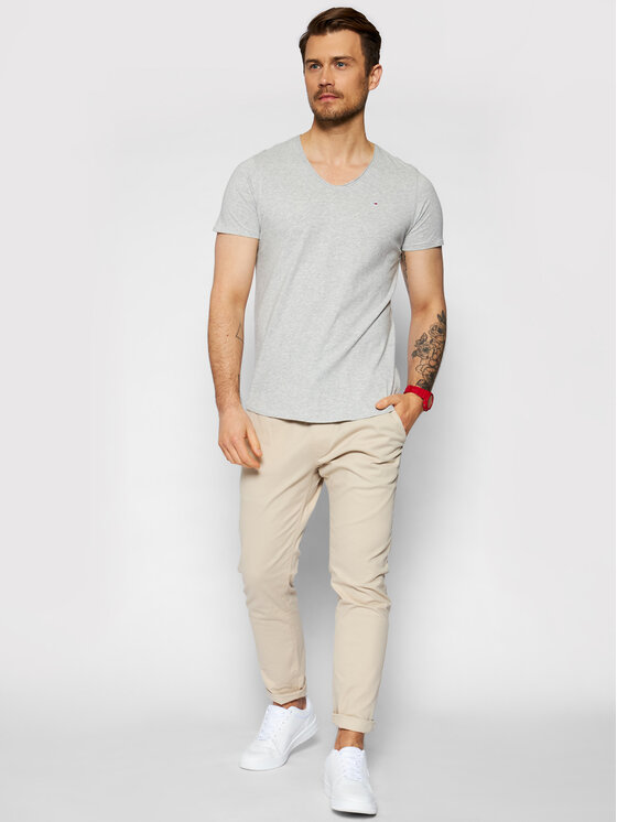 Tommy Jeans Tričko Jaspe DM0DM09587 Sivá Slim Fit • Modivo.sk