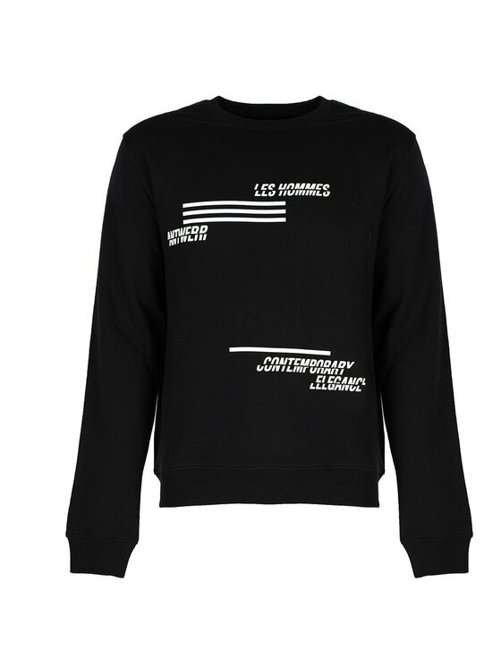 Les Hommes Les Hommes Μπλούζα LJH202-757P | Sweatshirt Μαύρο Regular Fit