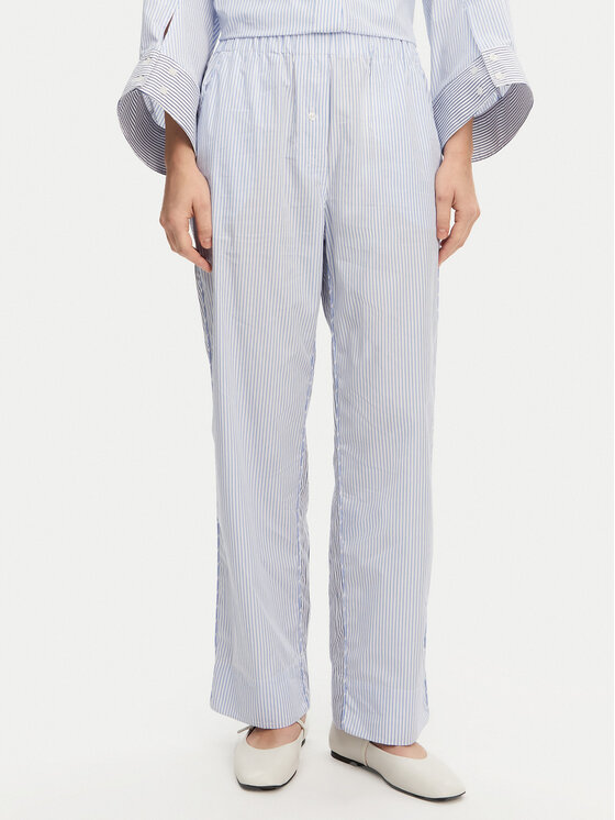 Munthe Pantaloni di tessuto Fidda 251142725126 Celeste Loose Fit, taglia : 40