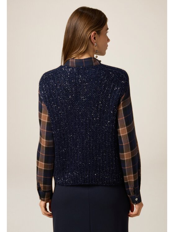 Oltre Oltre Cardigan M149E002157N034 Blu Regular Fit