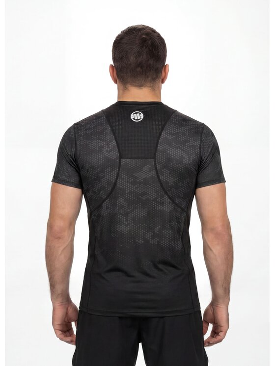 PITBULL PITBULL Koszulka techniczna HEX CAMO HILLTOP Czarny Regular Fit