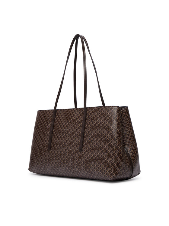 Calvin Klein Calvin Klein Borsetta Emblem Aop Medium Work Tote LV04F3786G Marrone scuro