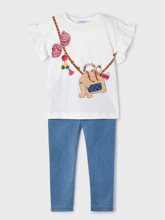 Mayoral Mayoral Set T-Shirt und Leggings 3706 Blau Slim Fit