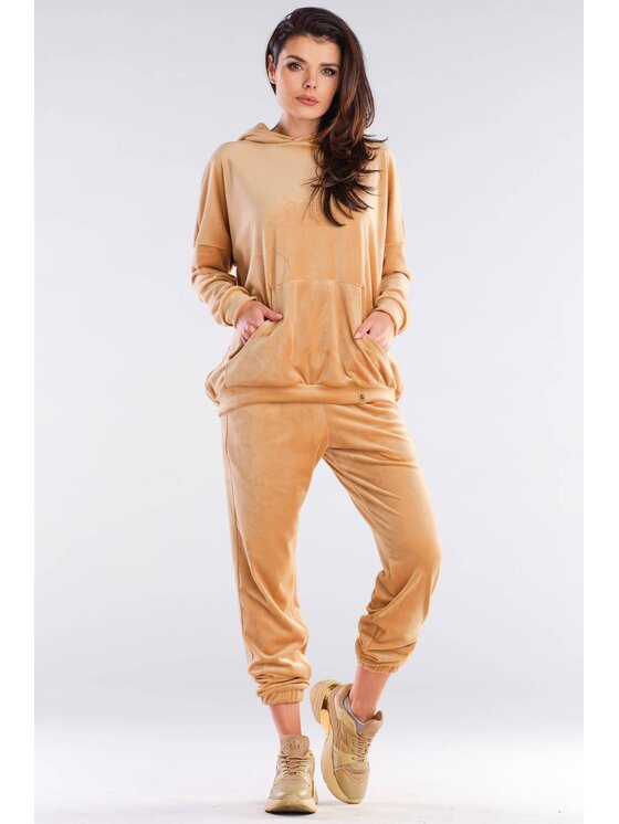 Awama Awama Bluza A420 Beżowy Basic Fit