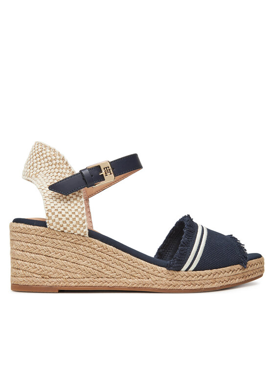 Tommy Hilfiger Tommy Hilfiger Espadrile Fringe Canvas Medium Wedge FW0FW08879 Bleumarin