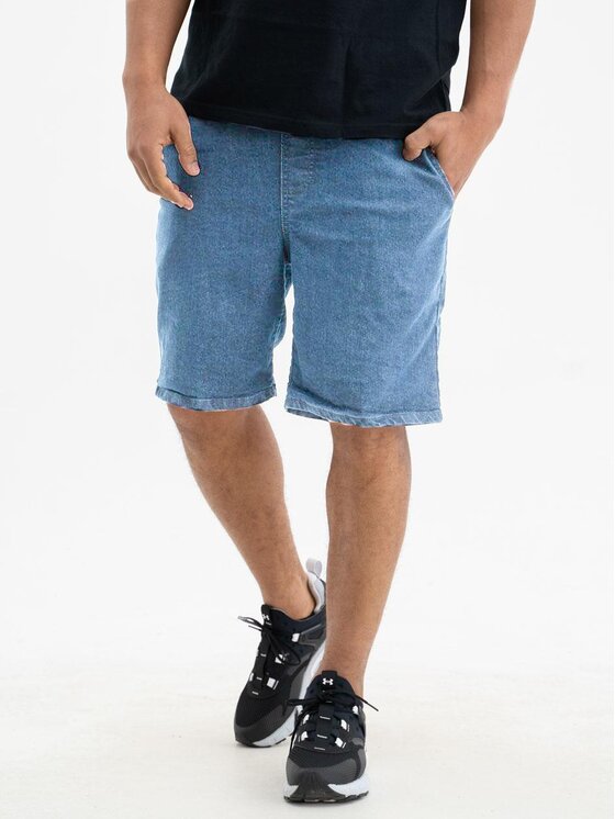 Jigga Wear Jigga Wear Szorty jeansowe Korona regulowane sznurki 132370 Niebieski Regular Fit