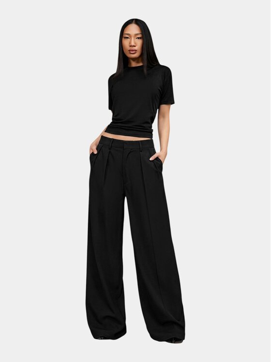 MADE BY SOCIETY MADE BY SOCIETY Spodnie materiałowe Pantaloni TECTONIC GREY - P27151 Czarny Basic Fit