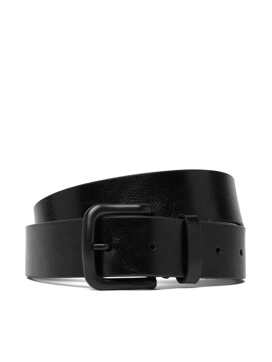 Calvin Klein Calvin Klein Pánsky opasok Round Buckle Tumbled 35 Mm LV04D7041G Čierna