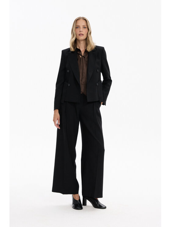 Deni Cler Milano Deni Cler Milano Spodnie materiałowe W-DC-5281-F5-G6-90-1 Czarny Loose Leg
