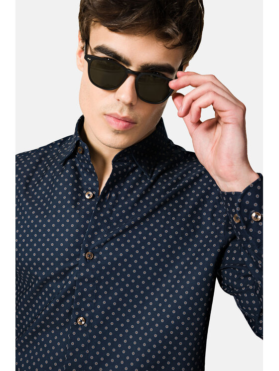Lancerto Lancerto Koszula Caren KO073123000004 Granatowy Slim Fit
