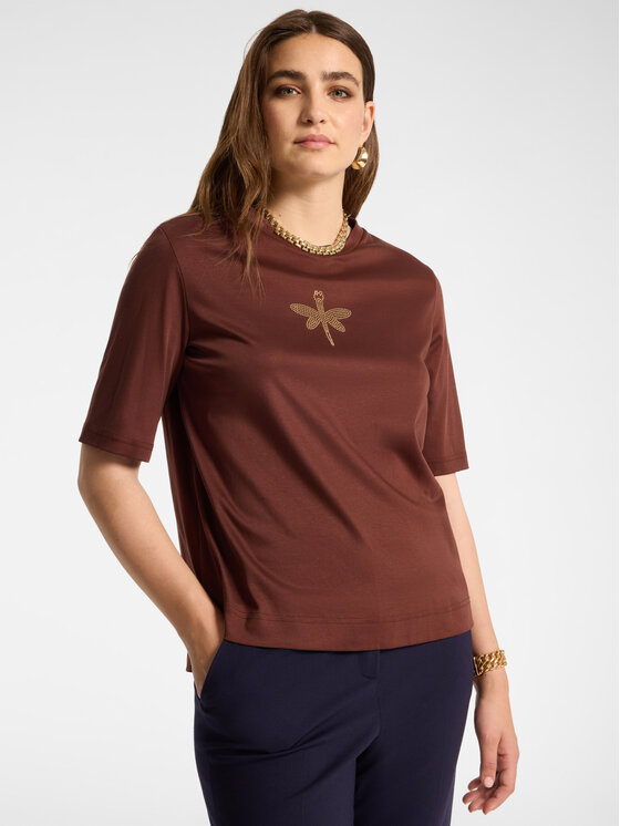 Elena Mirò Elena Mirò T-shirt G053Z000704N022 Marrone Boxy Fit