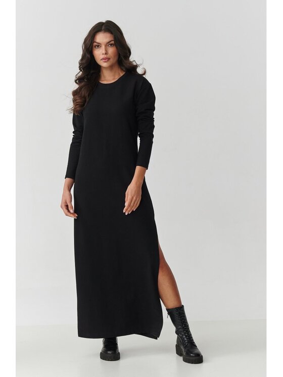 Makadamia Makadamia Sukienka codzienna M901 Czarny Boxy Fit
