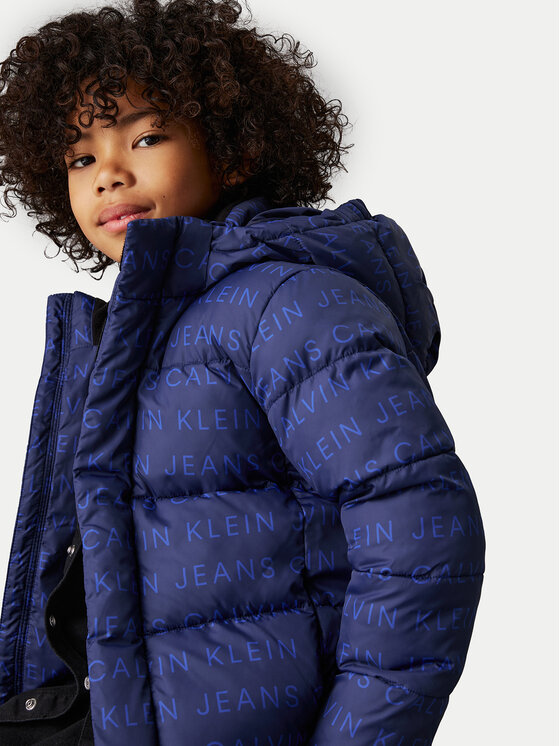 Calvin Klein Jeans Calvin Klein Jeans Giubbotto invernale Logo Aop IB0IB02289 Blu Regular Fit