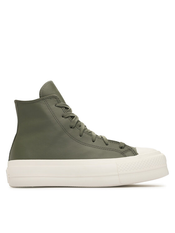 Converse Plátenky Chuck Taylor All Star Lift Platform Leather A07131C Zelená