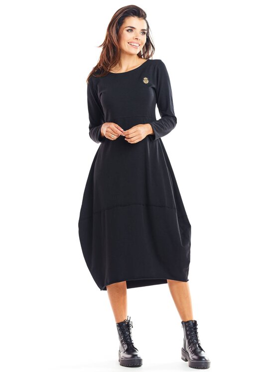Infinite You Infinite You Úpletové šaty M221 Čierna Basic Fit
