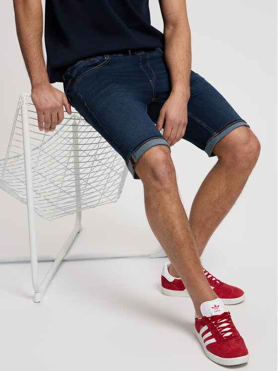 Cross Jeans Cross Jeans Szorty jeansowe A 533-014 Niebieski Slim Fit